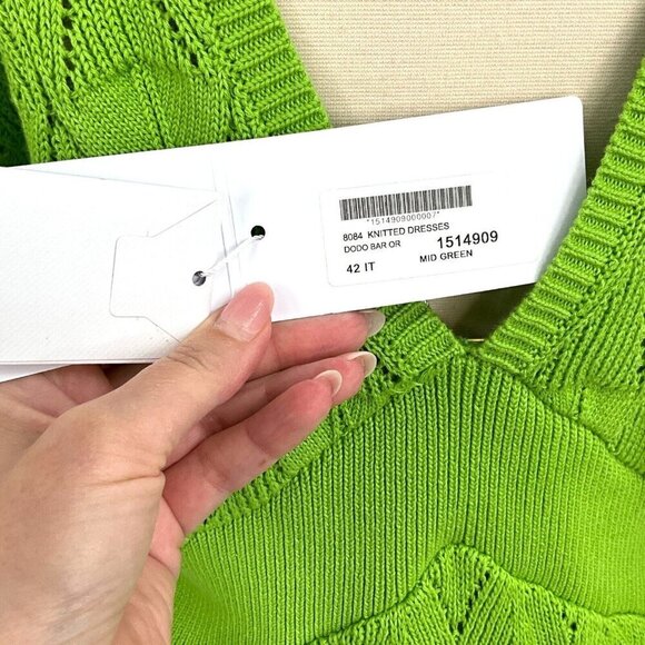 NWT DODO BAR OR Size 42 US 4-6 Simmons Dress Green Knit Tassles Maxi Half Sleeve - Picture 6 of 14